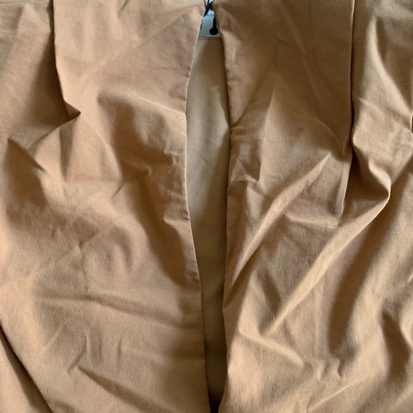 NWT Zara Open Back Gathered with Cinching Brown Stretch Dress, sz Large - Picture 7 of 9